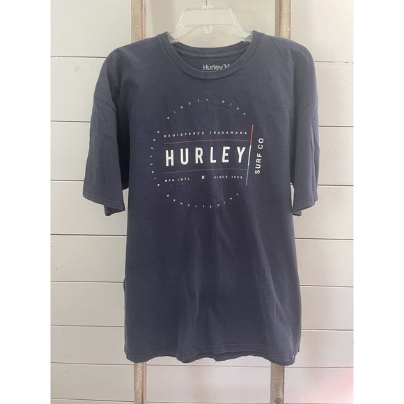 Hurley Surf Co Since 1999 Navy Blue T-Shirt Logo Graphic Red White Blue XL - Picture 1 of 7